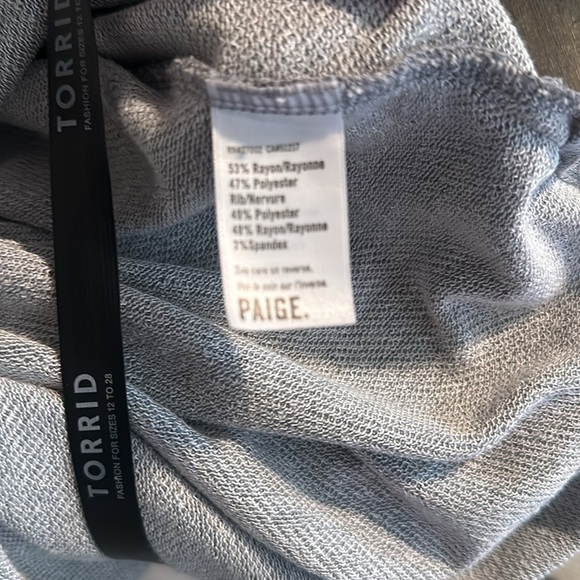 Paige Denim Heather Gray Side Split V Neck MIDI Dress - Picture 6 of 8